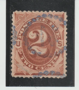 US Scott # J2 Used 1879 2c Brown Postage Due N.Y. Pearl Precancel Fancy Cancel - Picture 1 of 1