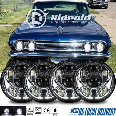 4 PIEZAS 5 3/4 5,75" LED faros haz HI/LO para Buick Skylark 1961-1972 GS 455 Foto 1 de 4