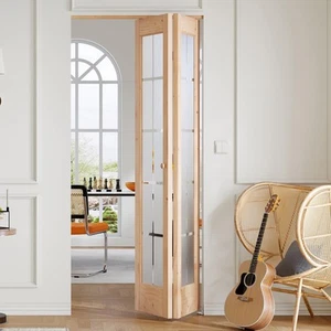 Preassembled Bi-Fold Doors, for 36 x 80 inch Opening,Tempered Frosted Glass C... - Picture 1 of 8