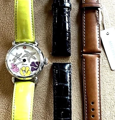 Michele 36mm SEASIDE 0,69ct Diamantes 3 Joyas Cuarzo Damas con 3 Bandas Foto 1 de 4