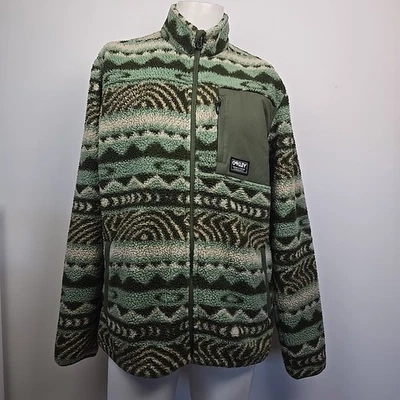 Куртка флисовая Oakley Mountain Fire Sherpa с зеленым принтом мужская L Performance Fit - Изображение 1 из 4