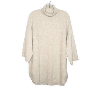 Suéter Soft By Naadam 100% Cachemira Cuello Alto XL Avena Beige Manga 3/4 - Imagen 1 de 6