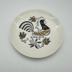 Royal China Good Morning Rooster Bread / Salad Plate – MCM Farmhouse Black Gold - Picture 1 of 3