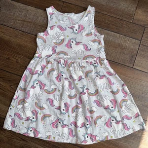 H&M Girls 🦄Unicorn Dress Dream Fantasy Light Size 4-6 Year Excellent Condition - Picture 1 of 4