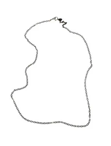Collar de cadena italiano de eslabones ovalados de oro blanco macizo de 14k de 18 pulgadas de largo 1,10 gramos - Imagen 1 de 8