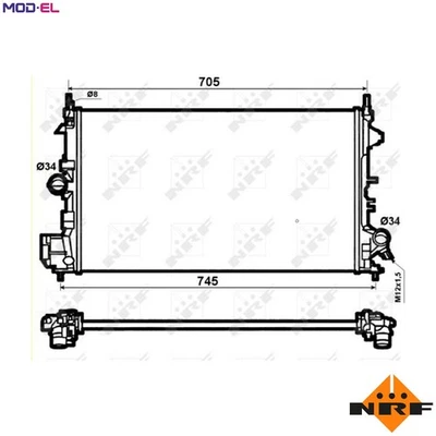 RADIATOR ENGINE COOLING 53074 FOR Z 18 XER/939 A4.000 1.8L Z 16 XEP 1.6L 4cyl - Image 1 of 4