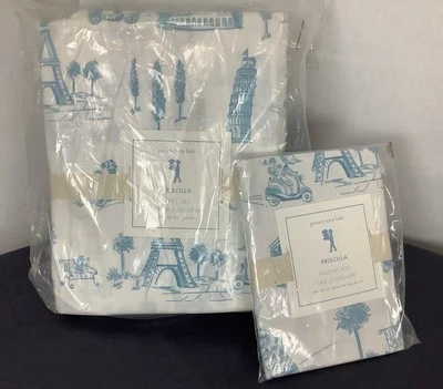 New Pottery Barn Kids Pricilla Paris Madeline Full Sheet Set with 3 Pillowcases - Image 1 of 4
