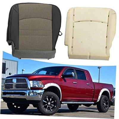 Funda de asiento de tela inferior gris del lado izquierdo del conductor + cojín de espuma amarilla  Foto 1 de 4