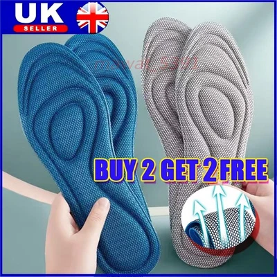 Memory Foam Shoe Insoles For Men Women Running Trainer Inner Soles Foot Inserts - Image 1 of 4