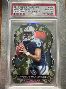 Cinta troquelada Marcus Mariota 2015 Topps platino camuflaje PSA 10 GEMA COMO NUEVA🔥INVERTIR - Imagen 1 de 2