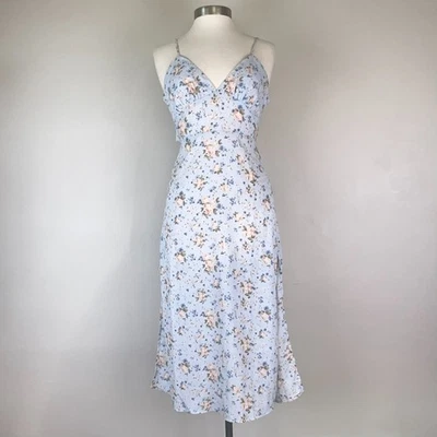 Vestido Mujer XS Floral Atado Atrás Midi Babydoll Lechera Coqueta Pradera Delicado Foto 1 de 4