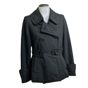 Papaya Double Breasted Peacoat Outerwear Wool Blend Small - Picture 1 of 12