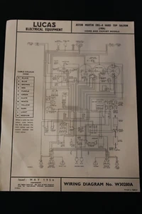 Aston Martin DB2-4 Hard Top Home & Export Models Lucas Wiring Diagram 1956 - Picture 1 of 3
