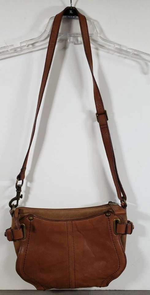 Bolso Bandolera Mujer Perlina New York Marrón Cuero y Gamuza Foto 1 de 4