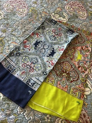 Oilily Juego De 2 Bufandas Tubulares Paisley Multicolor Azul Amarillo Brillante Muy Bonitas Foto 1 de 4