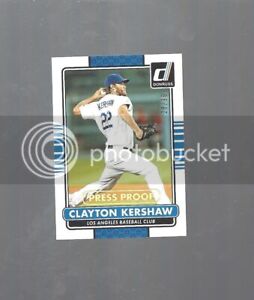 2015 Donruss Clayton Kershaw #104 Gold Press Proof 28/99 Dodgers