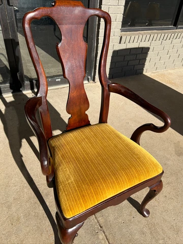 Vintage Henredon Queen Anne Style Arm Dining Chair Cover