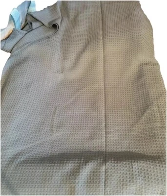 Damask Tablecloth 52 X 85" & 6 Matching Napkins 16 X 16 Smoked Blue Vtg. - Image 1 of 4