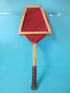 Vintage Tad Davis Imperial Deluxe Wooden Tennis Racket Custom 4L Zip Wood Cover - Picture 1 of 12