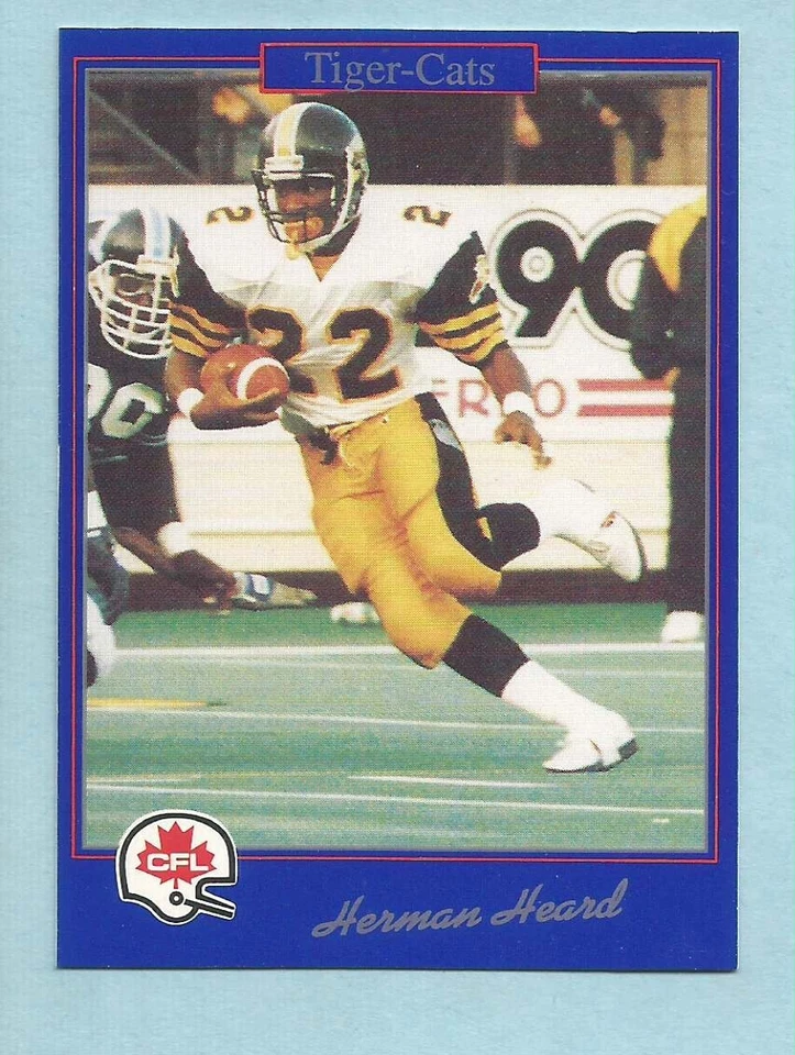 1991 JOGO CFL Football Herman Heard #82 Hamilton Tiger Cats Southern Colorado - Image 1 of 1