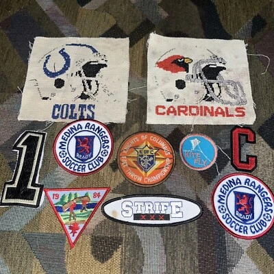 Lot of 10 Vintage Patches Strife NFL Colts Cardinals Medina Ohio Patch Work Kite - Image 1 of 4