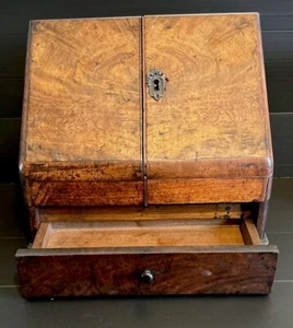 Antique 19th Century Victorian, Burr Walnut Stationary Cabinet Storage Box - Picture 1 of 15
