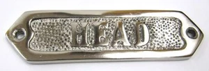 DOOR SIGN "HEAD" CHROME - PLAQUE & SIGNS- NAUTICAL DECOR- BOAT- MARITIME - Picture 1 of 1