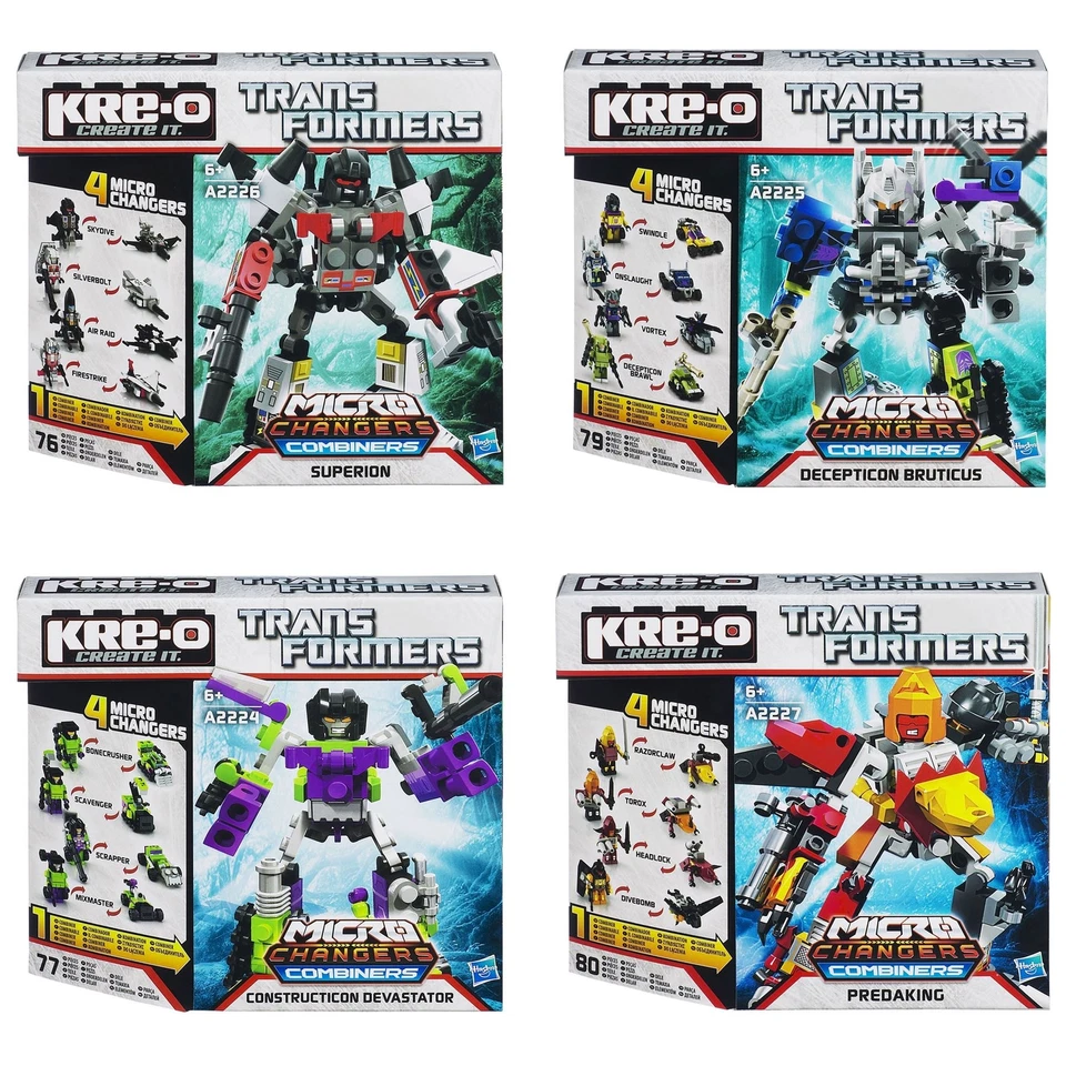 KRE-O Transformers Combiners Set of 4: DEVASTATOR, BRUTICUS, SUPERION, PREDAKING - Image 1 of 4