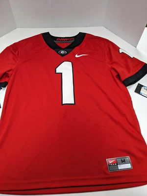 Nike Georgia Bulldogs MEN'S MEDIUM JERSEY DRI FIT RED *DIRTY - Image 1 of 4