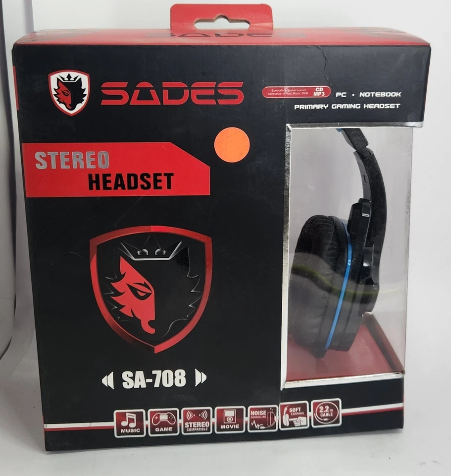 Sades Gaming Headset SA-708 BLUE/BLACK - Image 1 of 4