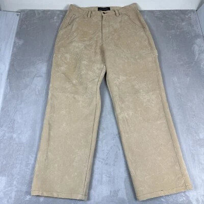 Pantalones Koman de Colección Para Hombre 38x34 Pierna Ancha Carpintero Imitación Gamuza Cybergoth Y2K Foto 1 de 4