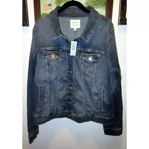 Torrid Medium Wash Blue Denim Stretch Jean Jacket Women Plus Size 2 NWT - Picture 1 of 6