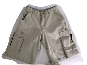 QUIKSILVER Boys Cargo Shorts SZ 18 (29) Khaki Tan Beige 100% Cotton Surf Casual - Picture 1 of 7