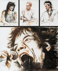 ROLLING STONES VOODOO LOUNGE TOUR BY ARTIST RONNIE WOOD FABULOUS HARDBACK PRINT - Picture 1 of 1