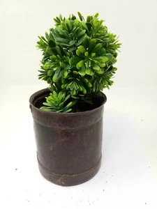 Ancient Old Iron Hand Forged Grain Measurement Flower Planter Pot Rare - Picture 1 of 7