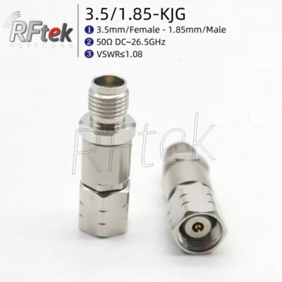 Precision 3.5mm Female To 1.85mm Male 26GHz RF Microwave test adapter connector - Image 1 of 2