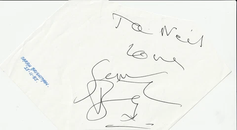 Sarah Brightman -Hot Gossip, CATS, ex Mrs Andrew Lloyd Webber signed album page Cover