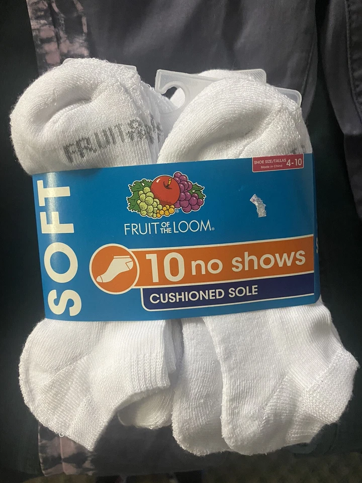 Paquete de 10 calcetines Fruit of the Loom No Show para mujer talla 4-10 Foto 1 de 1
