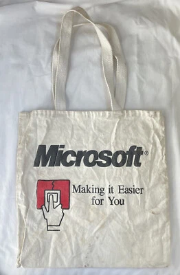 Bolso de Mano de Lona Computadora De Colección Microsoft Haciéndolo Más Fácil Foto 1 de 4