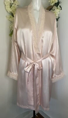 Bata vintage Morgan Taylor íntimates rosa para mujer talla grande encaje excelente estado Foto 1 de 4