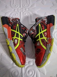 Asics Noosa Boys Fun Graffiti Sneakers/Shoes Multi-Color Boys Size 2 C604N - Picture 1 of 11