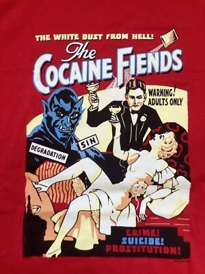 Vintage Cocaine Fiends Mens Shirt Drug Parody Humor 2003 Y2K Size Small - Image 1 of 4