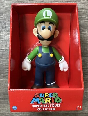 Super Mario Bros. LUIGI 9 inch Super Size Figure Collection Nintendo 2009 NEW - Image 1 of 2