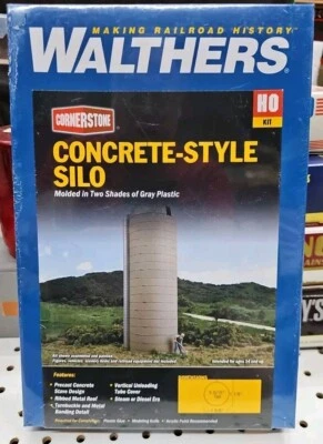 Walthers Cornerstone HO Scale Concrete-Style Silo Building Kit 933-3332 NISP - Image 1 of 4