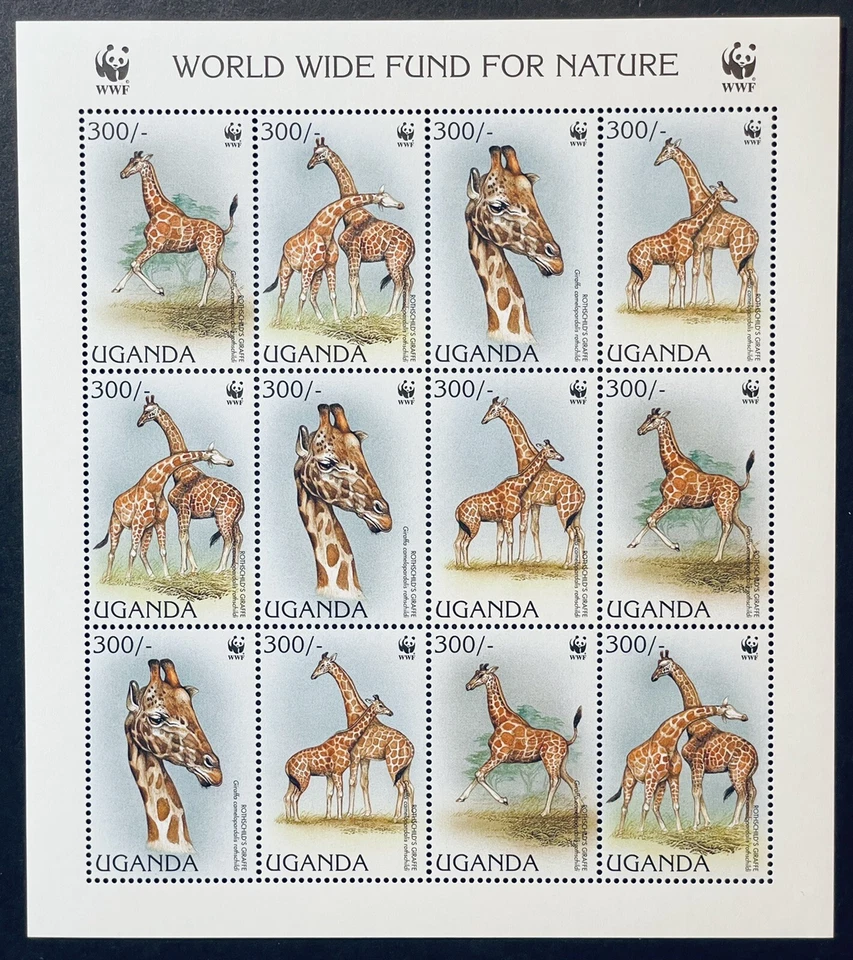 UGANDA WWF ROTHSCHILD'S GIRAFFE STAMPS MNH '97 WILD ANIMALS WILDLIFE FAUNA - Image 1 of 1