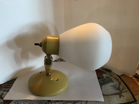 Mid-Century Light Sconce. Vintage Frosted Glass Shade. New Old Stock Wall Cover