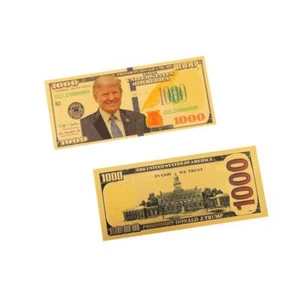 NEW! PRESIDENT DONALD J TRUMP 1000 Dollar Bill Banknote Gold Foil USA - Picture 1 of 2