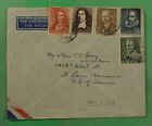 DR WHO 1947 NETHERLANDS PORTRAIT COMBO #B175-9 AIRMAIL TO USA k10527