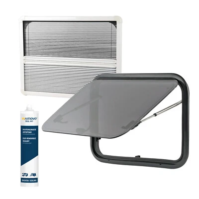 Wohnwagen Ausstellfenster Wohnmobil Fenster Seitenfenster Insektenschutz 70x40cm - Bild 1 von 4