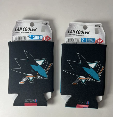 San Jose Sharks NHL Hockey Lot of 2 Classic Can Coolers Koozie Coozie NEW Cover